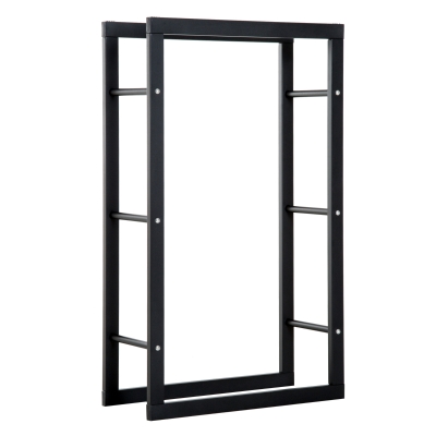 HOMCOM® REGAŁ NA DREWNO OPAŁOWE 100 kg STAL czarny
