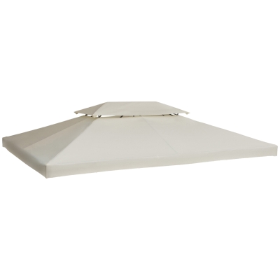 Outsunny Baldachim do metalowego pawilonu ogrodowego 4 x 3, namiot imprezowy, dach, kremowy