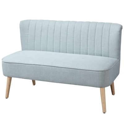 HOMCOM 2-Sitzer Stoffsofa Polstersofa Sitzmöbel Loungesofa Holz Schaumstoff Hellgrün 117 x 56,5 x 77 cm