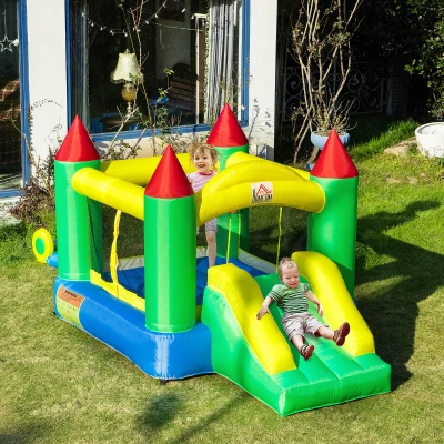 HOMCOM Nylon Inflatable Bouncy Castle Multi-Colour