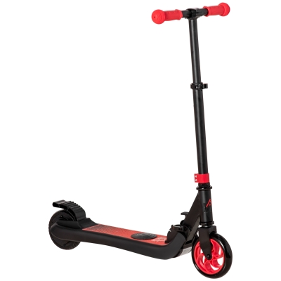 HOMCOM Patinete Eléctrico para Niños de +6 Años Scooter Eléctrico Plegable con Altura Ajustable Batería 24V Velocidad Máxima 8 km/h Carga 50 kg 71x36,5x75-80 cm Rojo
