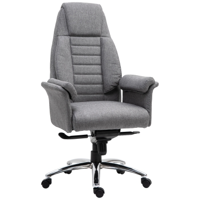 Fauteuil de bureau ergonomique hauteur réglable roulettes pivotantes gris