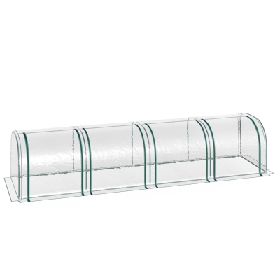 Outsunny® Folia Cieplarniana Szklarnia Tunel Foliowy 4 Drzwi PCV + stal