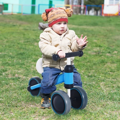 HOMCOM Baby Toddler Balance Bike Ride On Walker 3 Wheel Push Bike Kids First Bike for 1-2 Years Blue