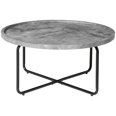 HOMCOM Beistelltisch im Industriedesign 80 cm x 80 cm x 40 cm Grau + Schwarz