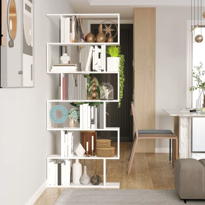 HOMCOM Libreria 80cm x 24cm x 191cm Bianco