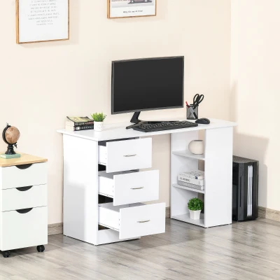 HOMCOM Scrivania 120cm x 49cm x 72cm Bianco
