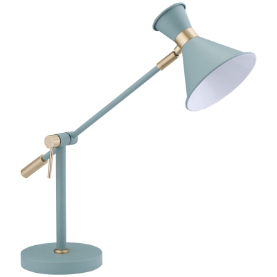 HOMCOM Tischleuchte im Retrodesign, verstellbarer Winkel, wärme ableitend, 22 cm x 16 cm x 70 cm, Grün + Gold