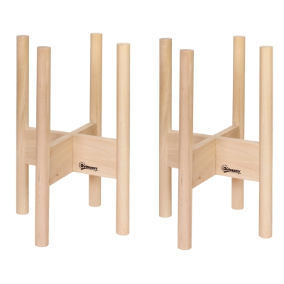 Outsunny Blumenständer 2er Set aus Holz Pflanzenständer Set mit unterschiedlichen Höhen Blumenhocker Blumentopfhalter Pflanzenhocker für Blumentopf Natur