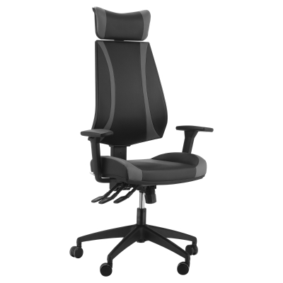 Vinsetto Bürostuhl, 360 Grad Drehbar, höhenverstellbar, 5 Rollen, 66 cm x 66 cm x 133 cm, Schwarz