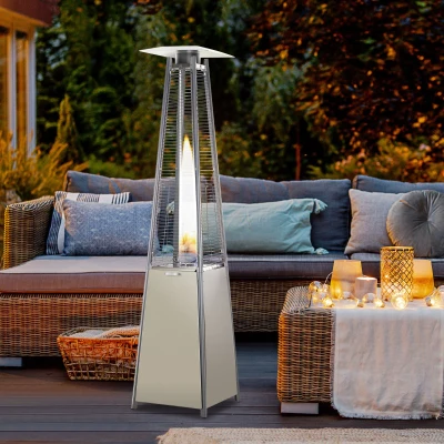 Outsunny Patio Heater Stainless Steel with Wheels Silver