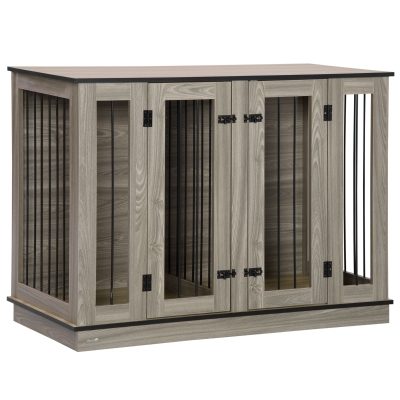 PawHut Hundekäfig 2-in-1 Design inkl. herausnehmbarer Trennwand