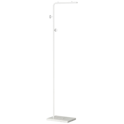 HOMCOM Perchero de Pie con Barra y 2 Ganchos de Metal y Base de Mármol para Dormitorio Pasillo 35x25x170 cm Blanco