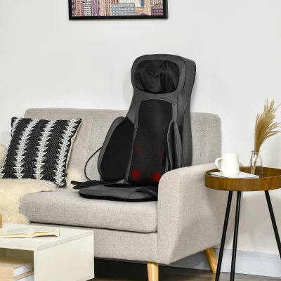 HOMCOM Homedics Chair Massager, Neck and Back Massager, with Deep Tissue Kneading, Compress, Heating, Remote, Black