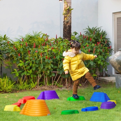 Outsunny 11 Piece Kids Balance Stepping Stones - Multicoloured