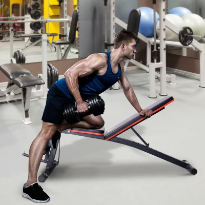 HOMCOM Panca fitness 54cm x 160cm x 106cm Nero, rosso