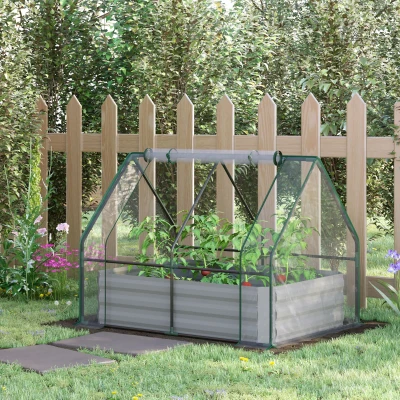 Outsunny Raised Garden Bed Steel Planter Clear 127x95x92cm