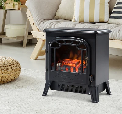 HOMCOM Camino elettrico 36cm x 25.5cm x 41.5cm Nero