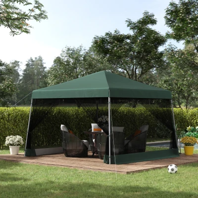 Outsunny Pop-up Gazebo Canopy Tent Green 3.5x3.5m