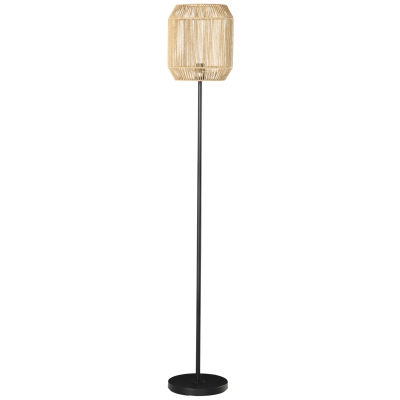 HOMCOM Lampadaire sur pied salon abat-jour en corde de papier design naturel base E27 Max. 40W - Ø 26 x 158H cm