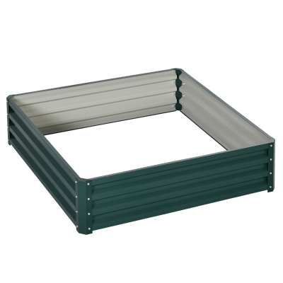 Outsunny Raised Garden Bed Steel Frame 120x120cm Green