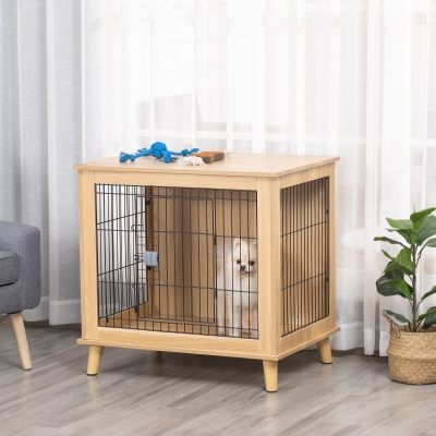 PawHut drewniana klatka dla psa z blatem 81 cm x 58,5 cm x 76 cm