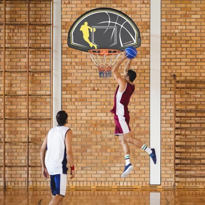 Cos de Basket interior/exterior 110x90x70cm Negru-Galben SPORTNOW