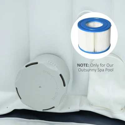 Outsunny Set 6 Filtri Piscine Gonfiabili Ø10.5x8cm, Blu e Bianco