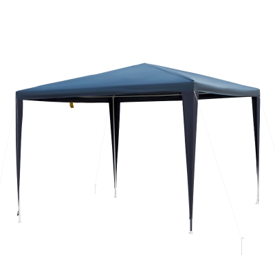 Outsunny Carpa Pabellón Desmontable e Impermeable de Jardín 3x3x2,45m Tela polietileno 90g/metro cuadrado - Color Azul