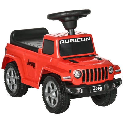 AIYAPLAY Porteur trotteur enfants voiture licence jeep 18-36 mois coffre - 63,5 x 29 x 42 cm rouge