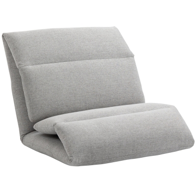 HOMCOM Poltrona da Terra con Schienale Reclinabile in Tessuto, 71x72x60cm, Grigio Chiaro