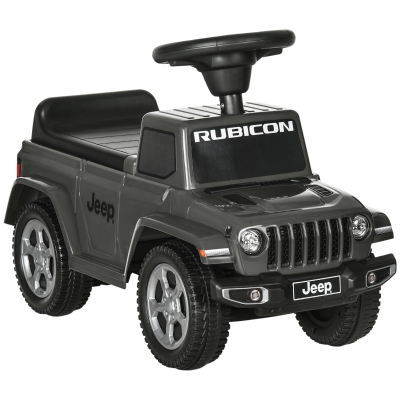 AIYAPLAY Porteur trotteur enfants voiture licence jeep 18-36 mois coffre - 63,5 x 29 x 42 cm Gris