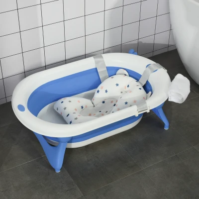 HOMCOM Vaschetta Bagnetto Pieghevole Indicatore Temperatura e Cuscino