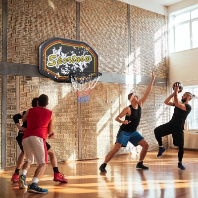 SPORTNOW Wall-Mounted Mini Basketball Hoop Set Red & Yellow