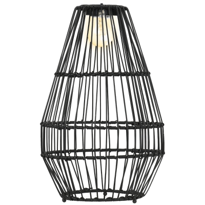 Outsunny Außenleuchte, Gartenlampe, Solarbetrieb, 8h Leuchtdauer, Einschaltautomatik, Rattanoptik, 34 x 34 x 56 cm