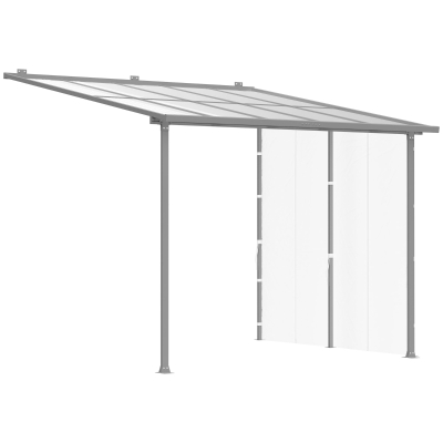 Outsunny Pergola, größenverstellbar, wetterbeständig, 300 cm x 300 cm x 273 cm, Weiß + Transparent