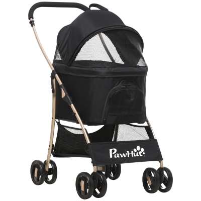PawHut 2-in-1 Hundewagen und Transportkorb, klappbar, 1 Korb, 1 Tasche, 82 cm x 49,5 cm x 98 cm