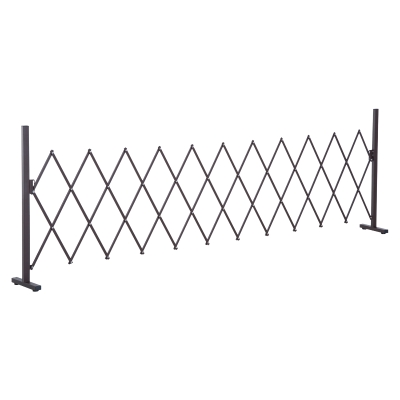 Outsunny Scherengitter Absperrgitter Scherensperre ausziehbar 35-300cm Garten Alu Braun H103,5cm