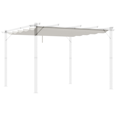 Outsunny Cubierta para Techo Retráctil de 2,5x2,55m para Pérgola 3x3 Tela de Repuesto con 10 Orificios de Drenaje Crema
