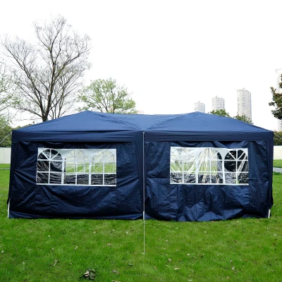 Outsunny 6 x 3m Garden Heavy Duty Water Resistant Pop Up Gazebo Marquee Party Tent Wedding Canopy Awning-Blue