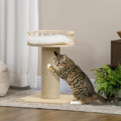 PawHut 52cm Cat Tree, Kitty Activity Centre w/ Bed, Jute Scratching Post