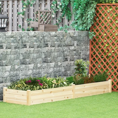 Outsunny bloembak, plantenbak met 2 plantplekken voor groenten in de tuin
