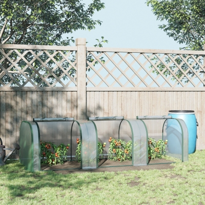 Outsunny Estufa para Jardim Estufa Pequena para Cultivo de Plantas com 3 Janelas 295x100x80 cm 3 Transparente e Verde