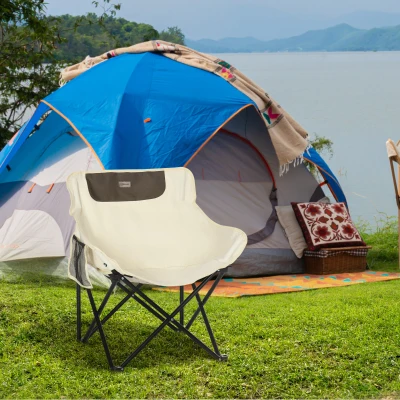 Scaun pentru camping, pliant, din material Oxford si otel