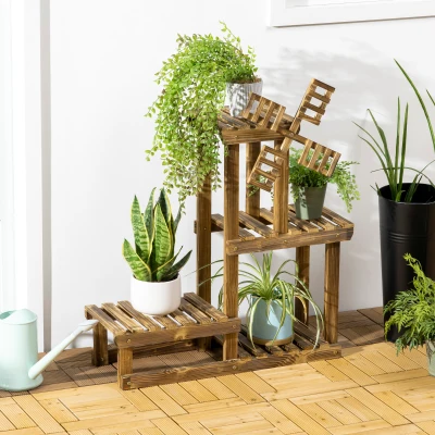 Etajera pentru Plante de Exterior cu 4 Rafturi