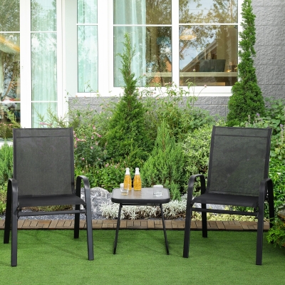Set Bistro de Exterior din 3 piese, Fotolii Stivuibile