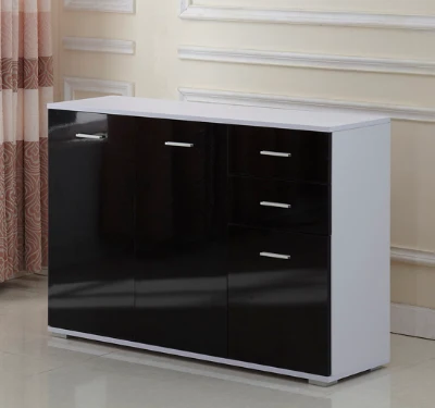 Dulapior-consola, Usi si Sertare Negru Lucios 106x76x35cm