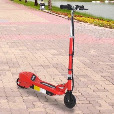 HOMCOM Folding Electric Kids Scooter Red/Black Age 7-14