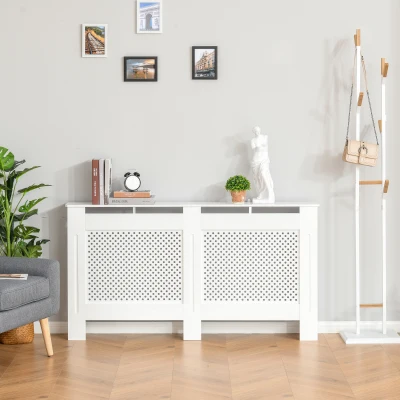 Mască pentru Calorifer din Lemn MDF cu Raft Superior, 151,5x82x19 cm, Alb