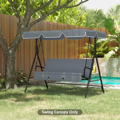 Outsunny Toldo de Repuesto para Columpio de 2/3 Plazas Toldo Recambio para Balancín Protección UV50+ 192x144 cm Gris Oscuro